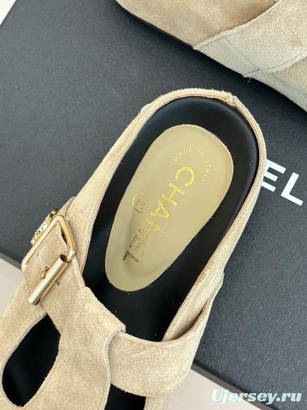 Chanel 2025 SS Minimalist Retro Birkenstock Sandals Half-Slip - KFY00280