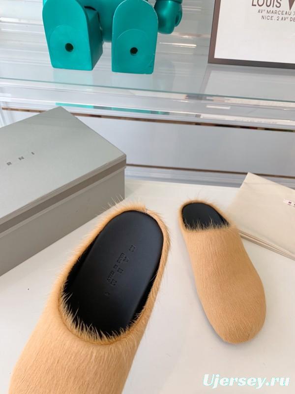 Marni 2025/SS Mule Shoes with Pony Hair Design - LY00