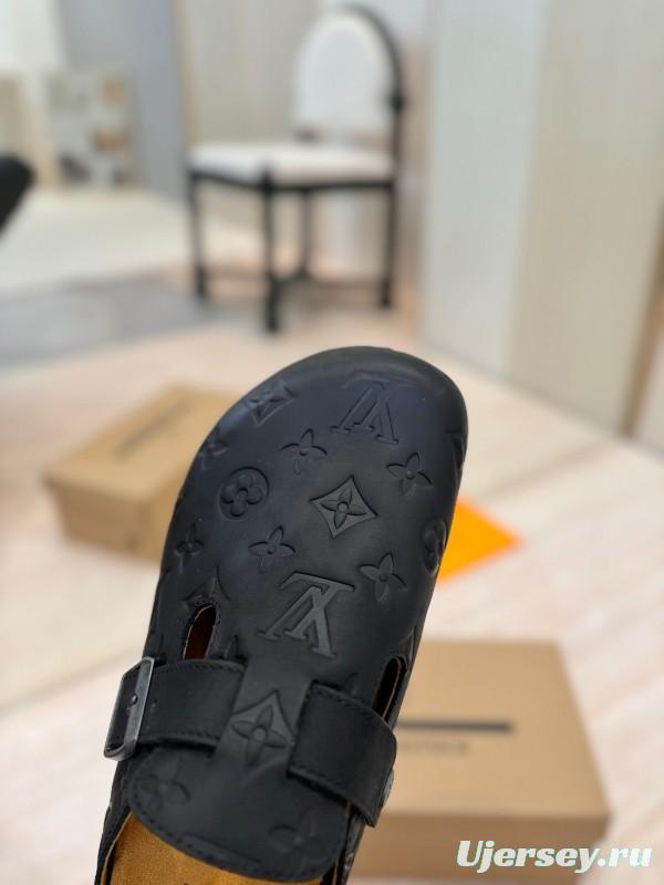 Louis Vuitton Louis Vuitton × BIRKENSTOCK Collaboration Boston Closed-Toe Soft Sole Mule Slippers - KFY00300