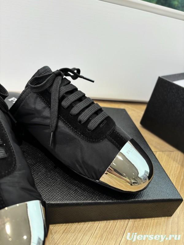Prada Metal Toe Thin Sole Trainer Casual Shoes - LY00270