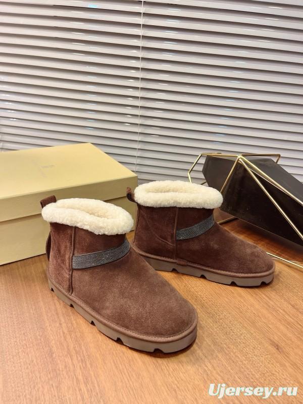 Brunello Cucinelli Winter New Snow Boots Sheepskin Bun Boots - AS00350
