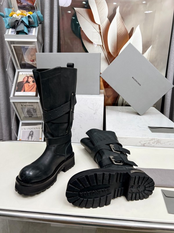 Balenciaga Paris 25FW Venom High-Top Boots Punk Style Motorcycle Ankle Boots 15 Inch - LY00520