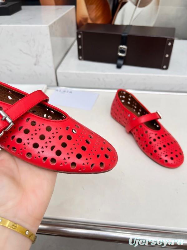 Alaia 2025/SS Perforated Ballet Flats - LY00320