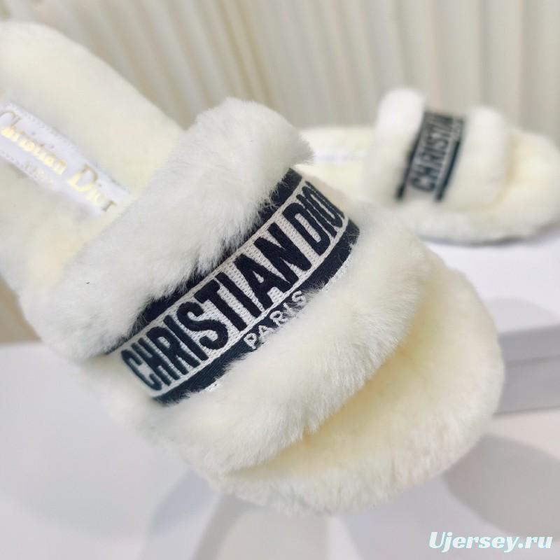 Dior Metal Buckle Wool Slippers Collection - LY00280