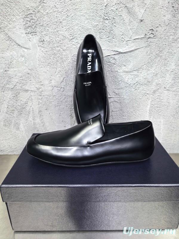 Prada Shuffle Monk Loafers Classic Retro Men's Leather Shoes - AS00380