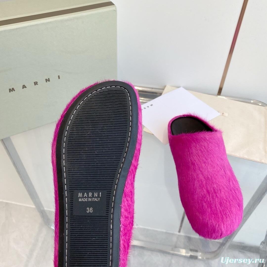 Marni 2025/SS Mule Shoes with Pony Hair Design - LY00