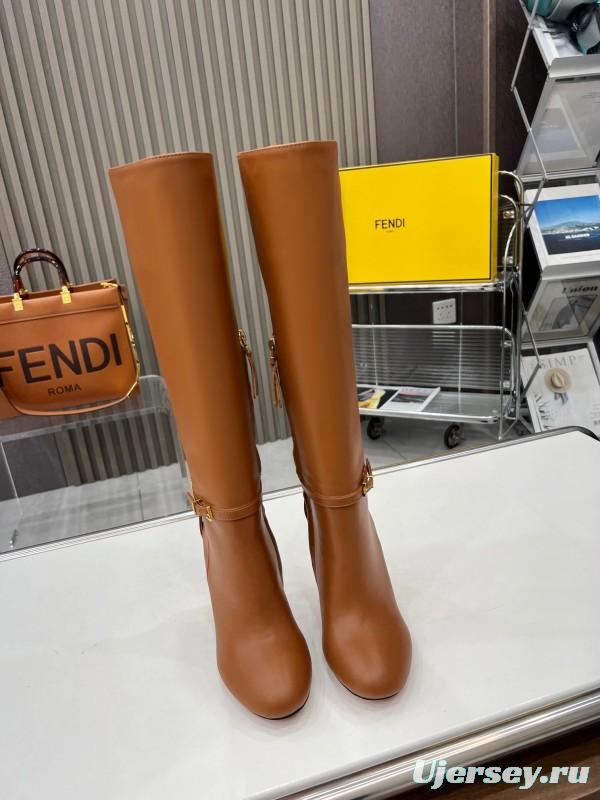 FENDI Delfina Round Toe Boots with FF Buckle - LY00520