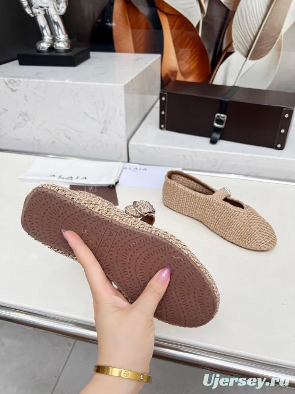 Alaia 2025/SS Knit Ballet Dance Shoes with Inner Height Increase - LY00310