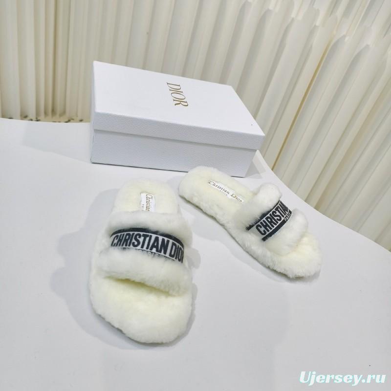 Dior Metal Buckle Wool Slippers Collection - LY00280