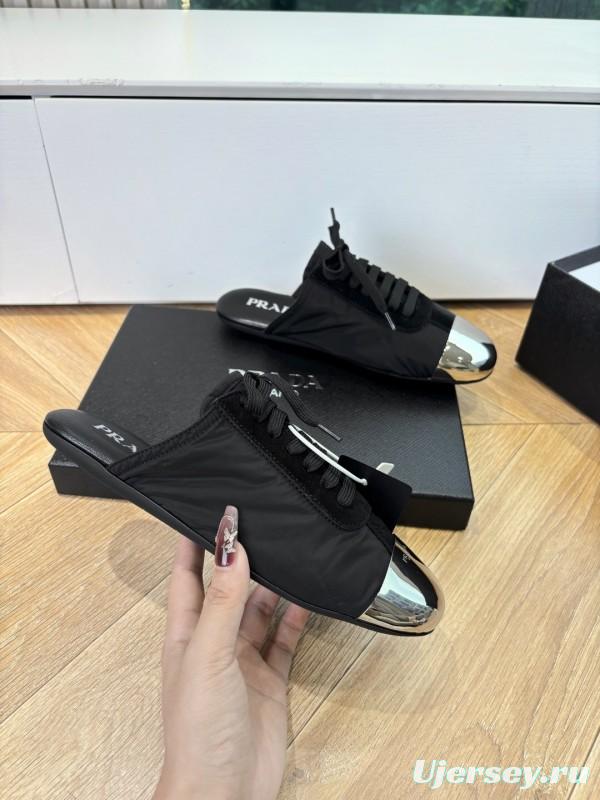 Prada Metal Toe Thin Sole Trainer Casual Shoes - LY00270