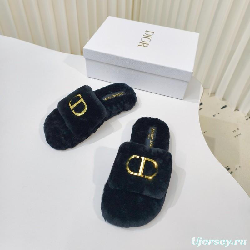 Dior Metal Buckle Wool Slippers Series - LY00280