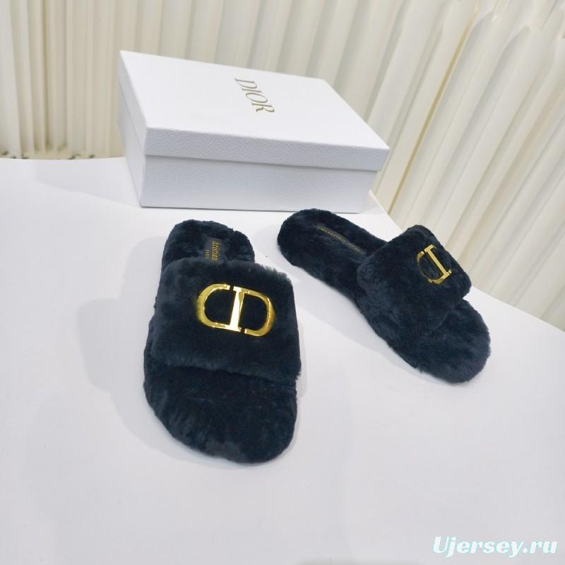 Dior Metal Buckle Wool Slippers Series - LY00280