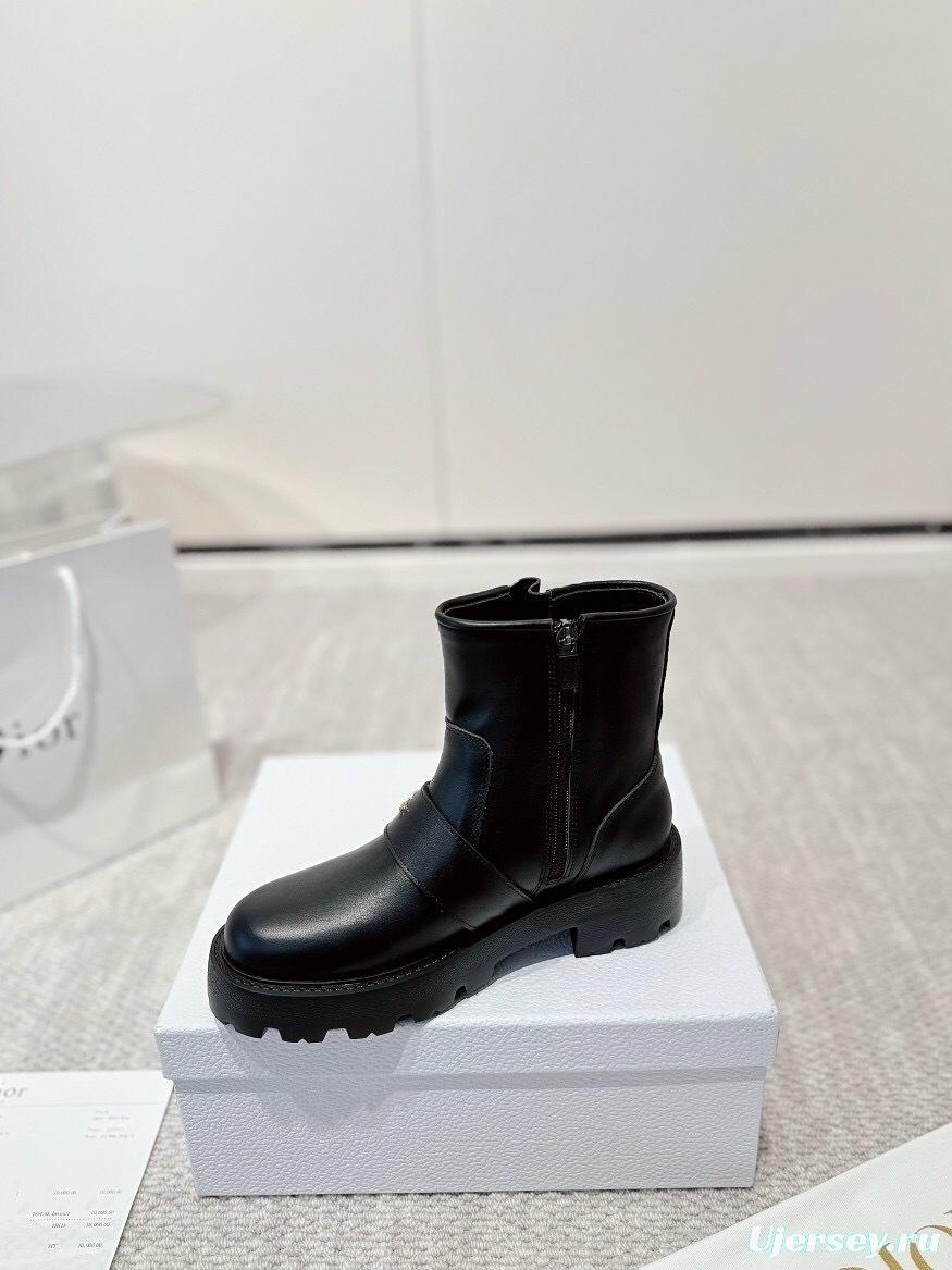 DIOR CHRONO Ankle Boots with CD Logo and Branded Zipper - LY00340