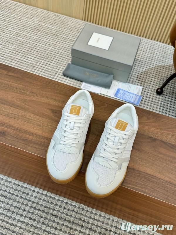 Tom Ford 2025 SS Casual Sneakers with Classic Color Blocking and Imported Leather Insole - AS00350
