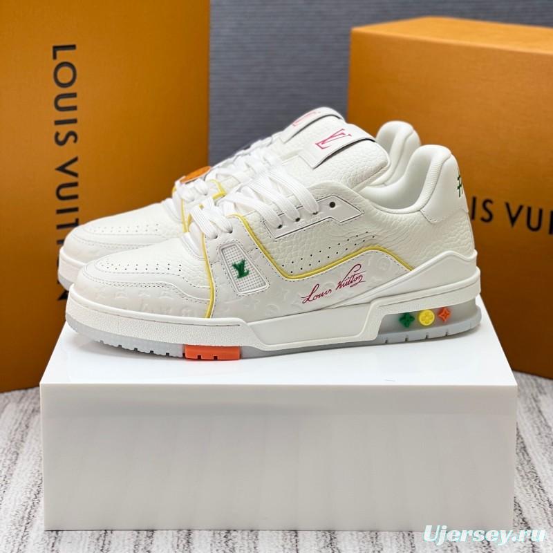 Louis Vuitton Trainer Retro Basketball-Inspired Sneakers with Mixed Materials - LY00430