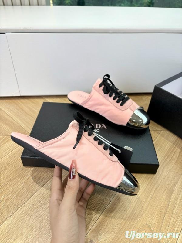 Prada 2025 SS Metal Toe Thin Sole Trainer Casual Shoes - LY00270