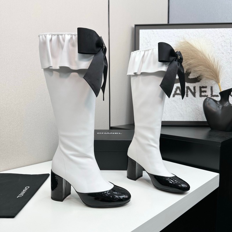 Chanel 2025/SS Bow Detail Block Heel Boots - LY00600