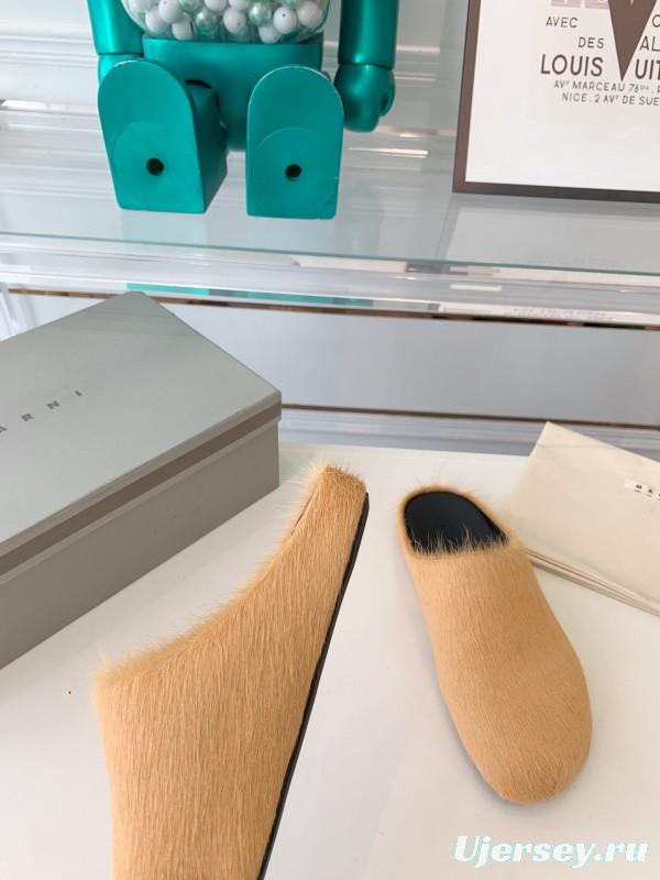 Marni 2025/SS Mule Shoes with Pony Hair Design - LY00
