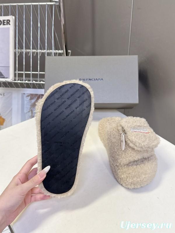 Balenciaga 2025 SS Couple Edition Coca-Cola Fur Slides - KFY00230