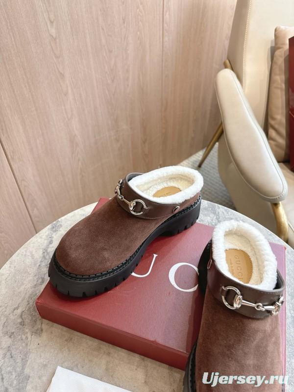 Gucci Shearling Mule with Horsebit Detail - LY00320