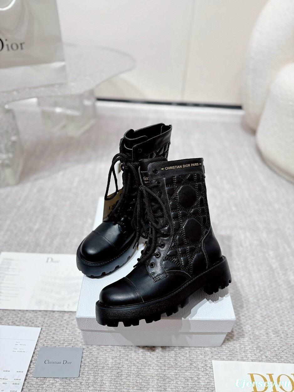 DIOR CHRONO Embroidered Motorcycle Ankle Boots - LY00390