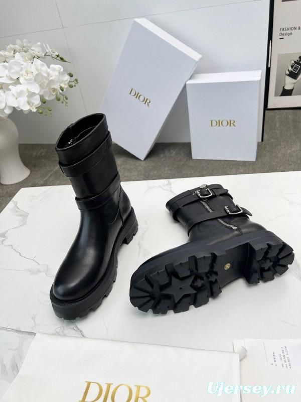 Dior 2025 SS Retro British Style Brogue New Knight Boots - LY00400