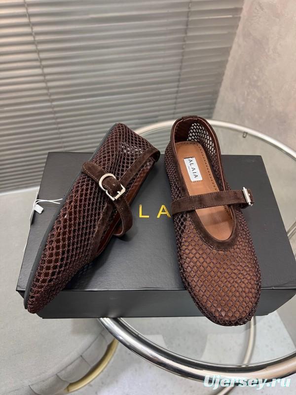 ALAIA 2025/SS New Color Mesh Flat Sandals Single Shoes - KFY00270