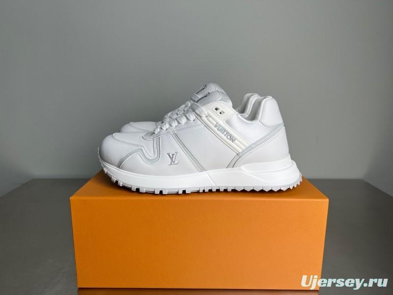 Lv Leather Round Toe Lace-Up Flat Low Top Casual Lifestyle Shoes - YC