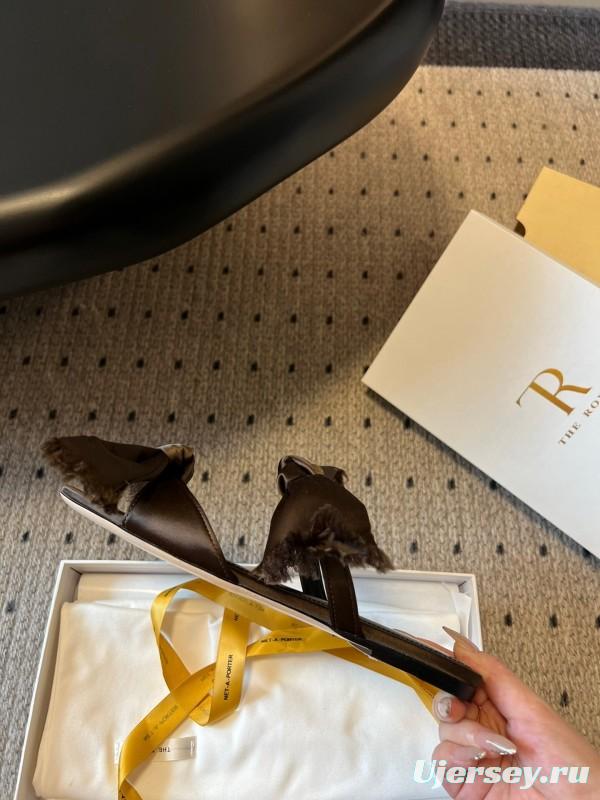 The Row 25ss Hand-Woven Bow Slippers - KFY00280