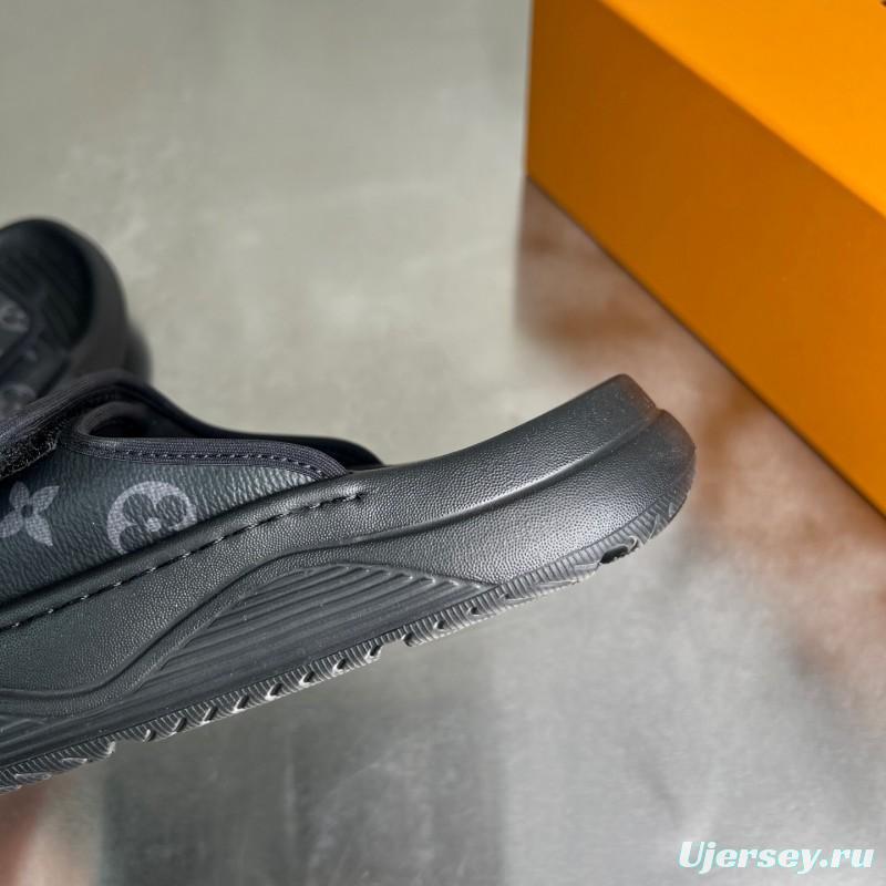 Louis Vuitton Miami Mule Slip-On Sandals with Hook-and-Loop Fastener - YC