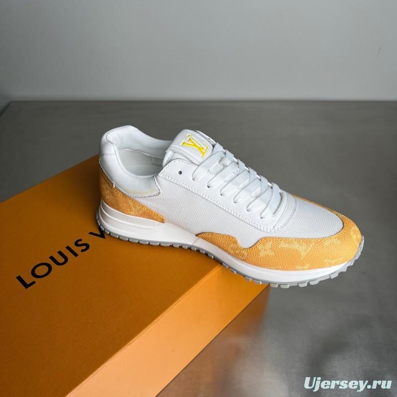 Lv Run Away Calfskin Leather Round Toe Lace-Up Low Top Casual Shoes Men's - YC