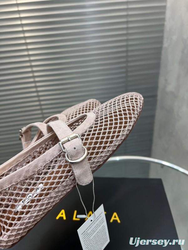 ALAIA 2025 Spring Summer Collection New Color Net Flat Sandals - KFY00270