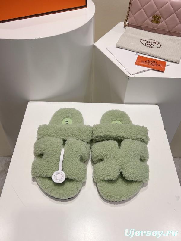 H Love Uncle Full Fur Slippers with Granular Fur Texture - LY00300