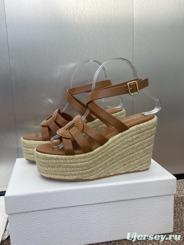 Dior D-Club Jelly Color Hollow Layered Cross Strap Platform High Heel Women's Shoes - KFY00290