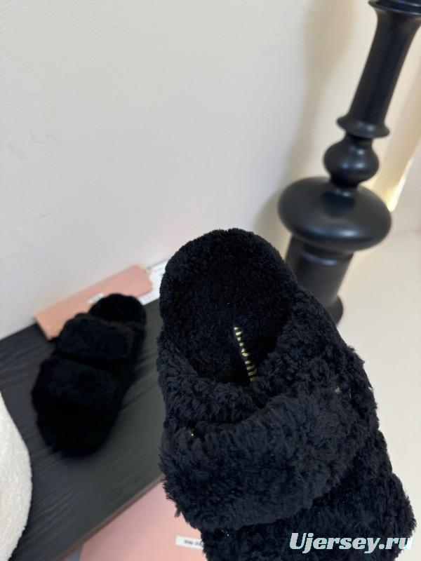 MiuMiu 2025/SS Fur Slides - KFY00310