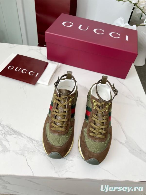 Gucci Women's Casual Shoes with GG Supreme Print and Metal Horsebit Detail - AS00330