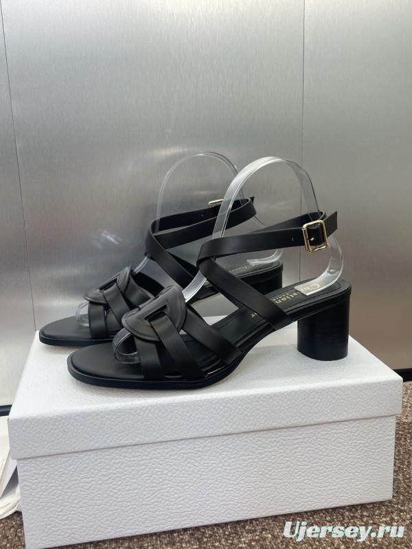 Dior D-Club Jelly Color Hollow Layered Cross Strap Mid Heel Women Shoes - KFY00290