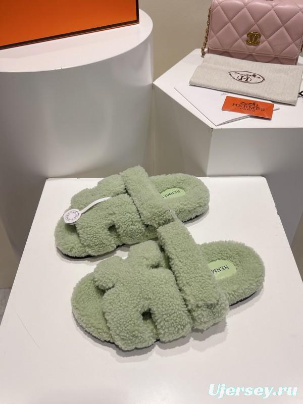 H Love Uncle Full Fur Slippers with Granular Fur Texture - LY00300