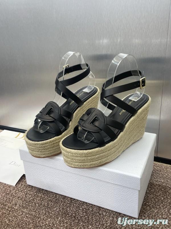 Dior D-Club Jelly Color Hollow Layered Cross Strap Platform High Heel Women's Shoes - KFY00290