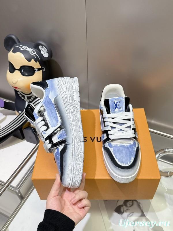 Louis Vuitton Trainer Basketball Series Crackle Glaze Process Sneakers - LY00490