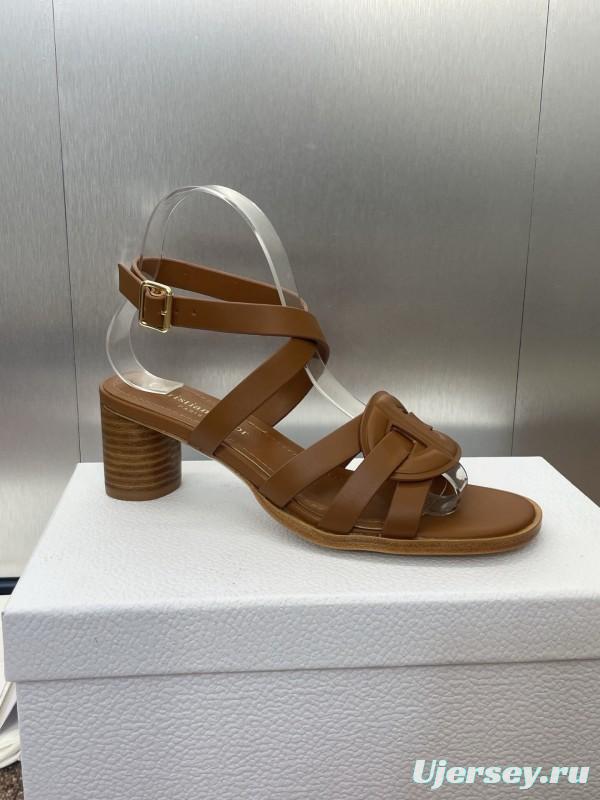 Dior D-Club Jelly Color Hollow Layered Cross Strap Mid Heel Women Shoes - KFY00290