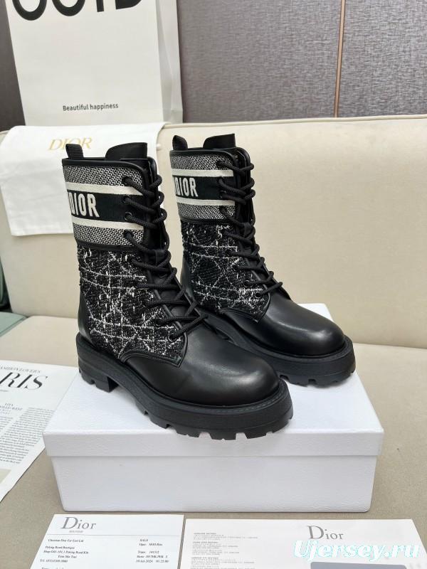 Dior Fall/Winter 2025 Retro Work Boots with Innovative Tech Embroidery - YL00350
