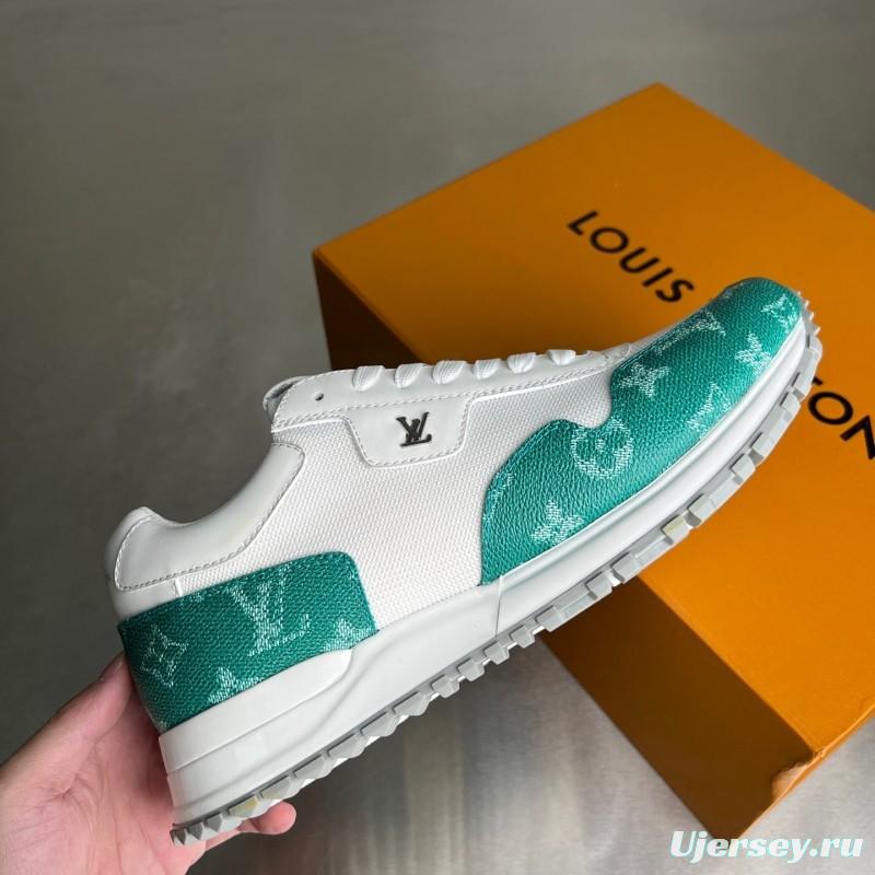 Louis Vuitton Run Away Leather Round Toe Lace-Up Low Top Casual Shoes - YC