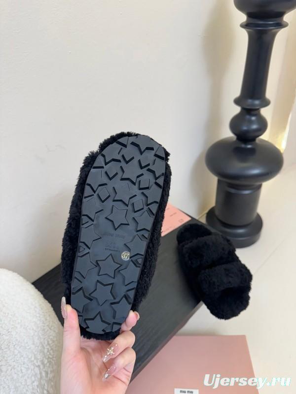 MiuMiu 2025/SS Fur Slides - KFY00310