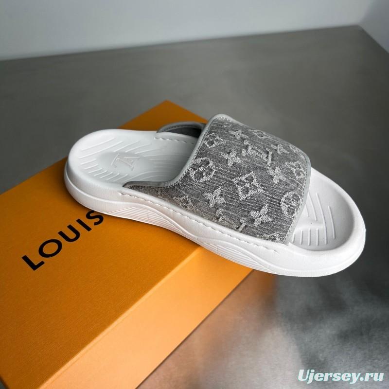 Louis Vuitton Miami Mule Slippers with Hook and Loop Fastener - YC