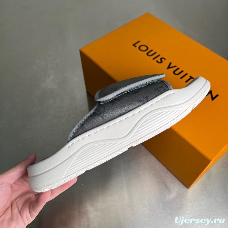 Louis Vuitton Miami Mule Slip-On Sandals with Hook-and-Loop Fastening - YC