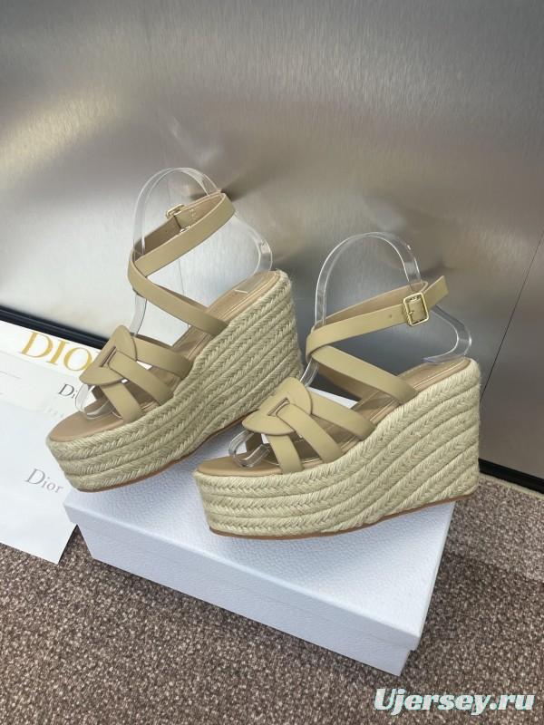 Dior D-Club Jelly Color Hollow Layered Cross Strap Platform High Heel Women's Shoes - KFY00290