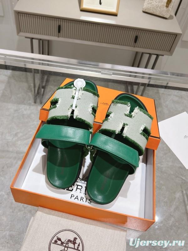 H Sandals 2025SS Fringe Slides with Platform - LY00270