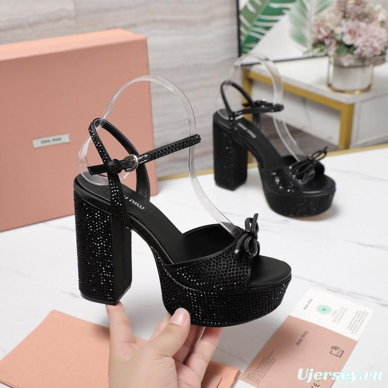 MIUMIU Bling Crystal Sandals with Swarovski Elements - KFY00340