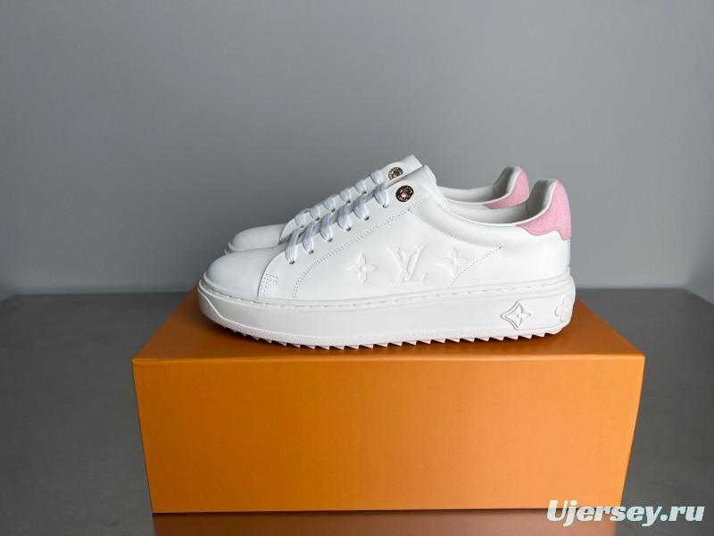 Louis Vuitton Takashi Murakami Time Out Cherry Blossom Leather Flat Low-Top Sneakers - YC